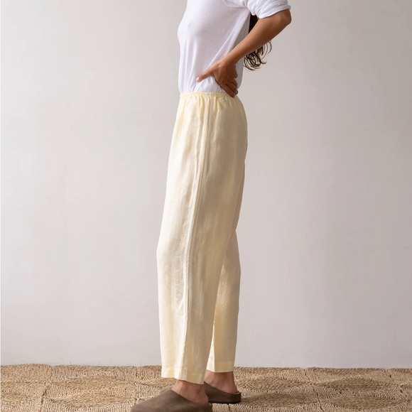 Donni Linen Crop Stripe Pant - Picture 1 of 11